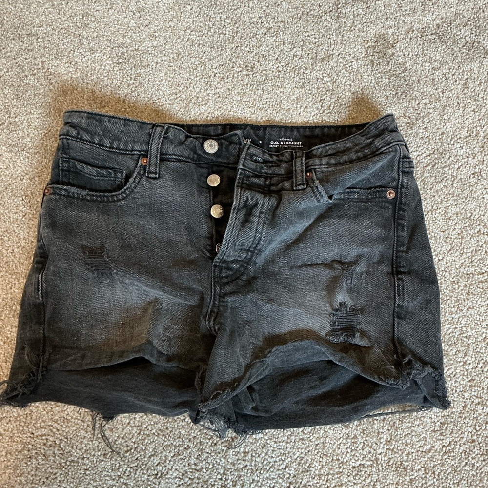 Old Navy Black Distressed Jean Shorts